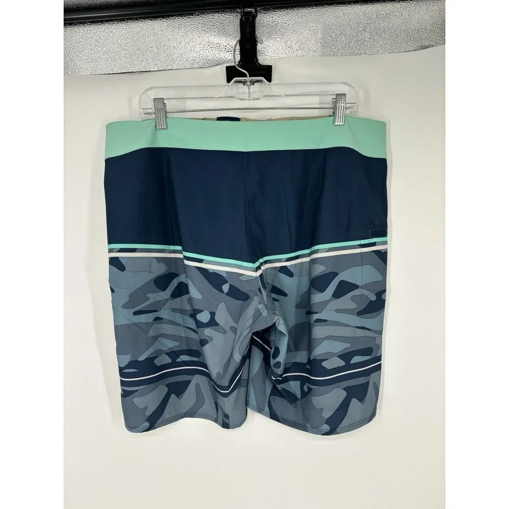 Patagonia Stretch Planing Board Shorts Zip Pocket Drawstring Camo 9